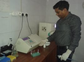 Modern blood testing machine at Garhwal Pathology Lab Kotdwar
