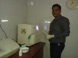 Modern blood testing machine at Garhwal Pathology Lab Kotdwar